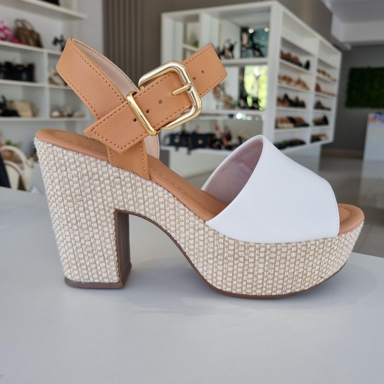 Sandalia Salto Medio Grosso Meia Pata Sandália Meia Pata Salto