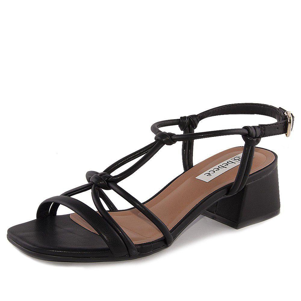 Sandália Feminina Salto baixo Bebecê- Preta em Promoção | Ofertas na  Americanas