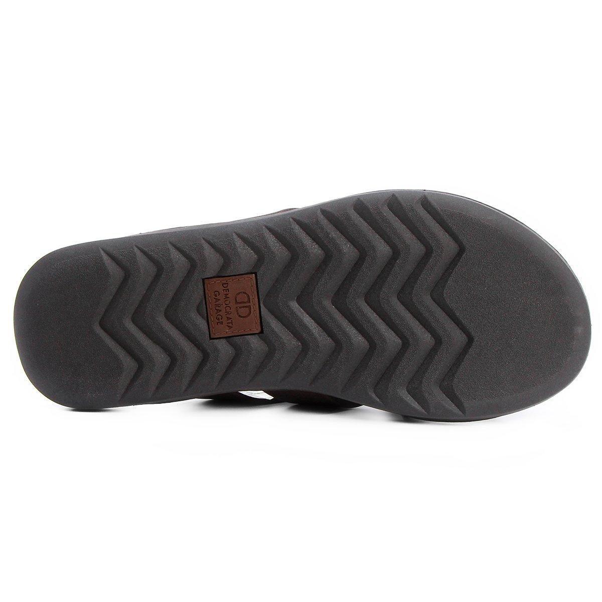 sandália couro democrata zion marrom