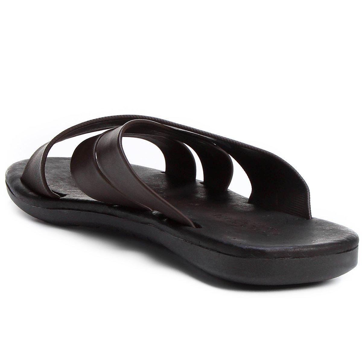 sandália couro democrata zion marrom