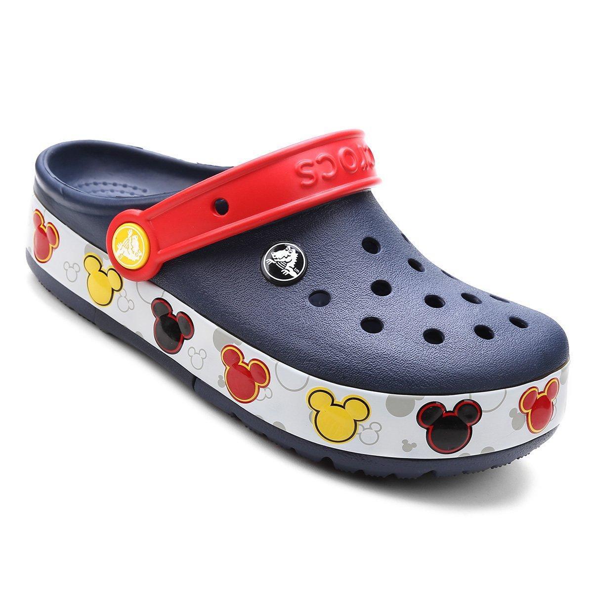 sandália crocs infantil crocband mickey iv clog