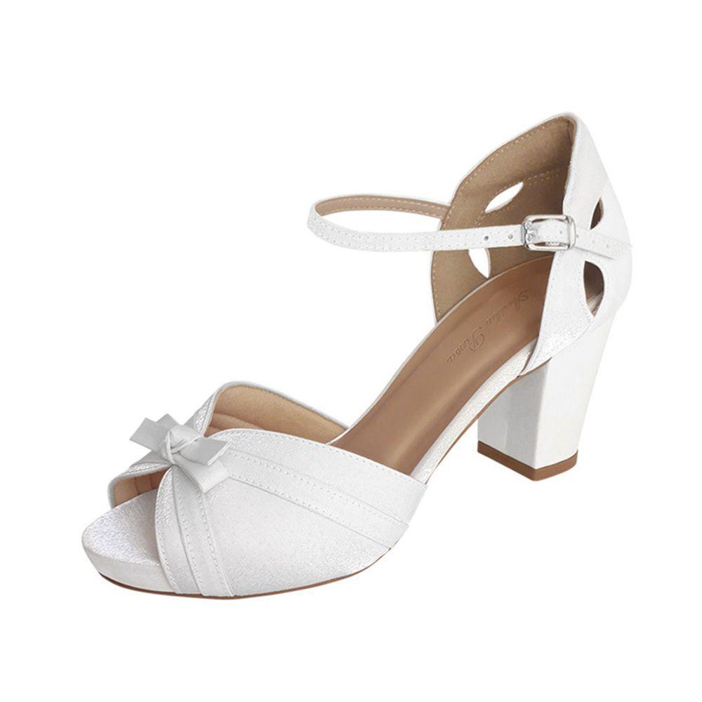 Wedding Shoes Sandalias Baixas Para Noivas Sandália Salto Baixo - Main Image
