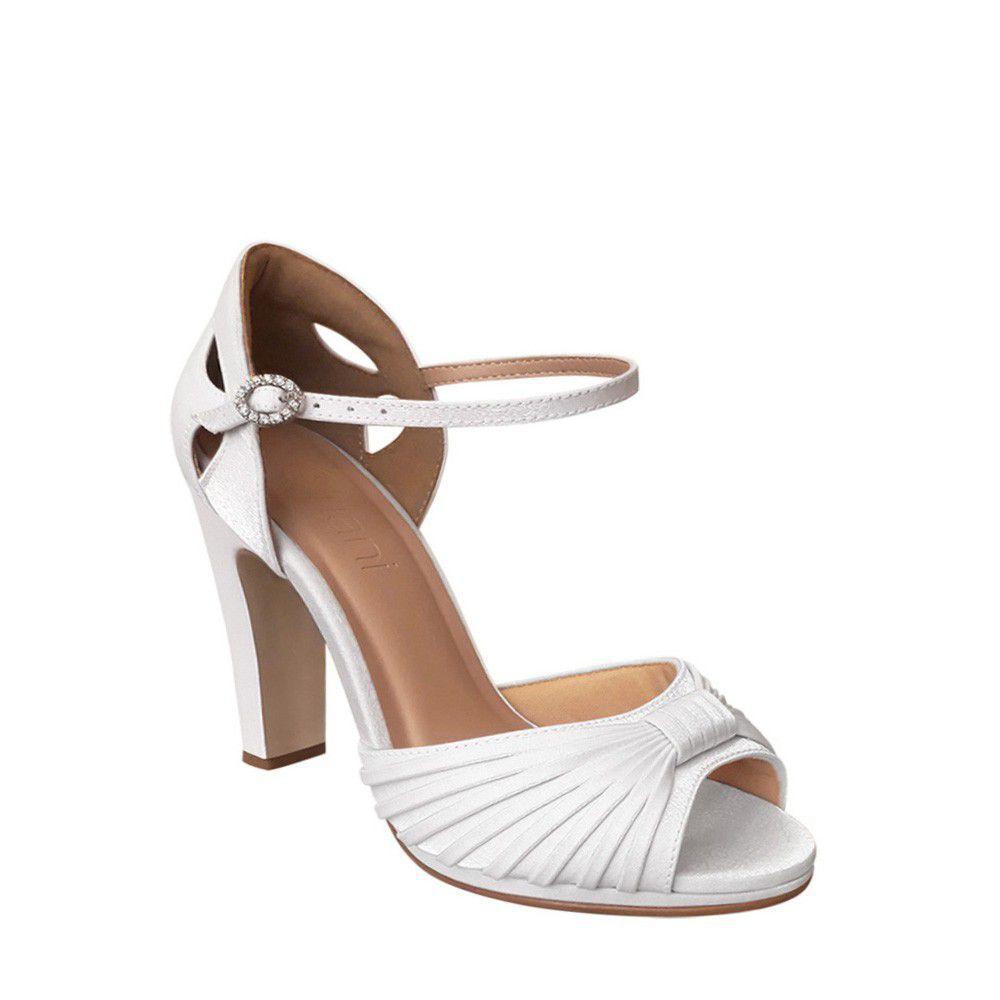 sandalia cetim salto grosso