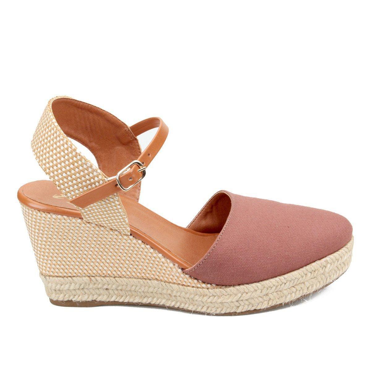 sandália espadrille anabela ala com trama feminina