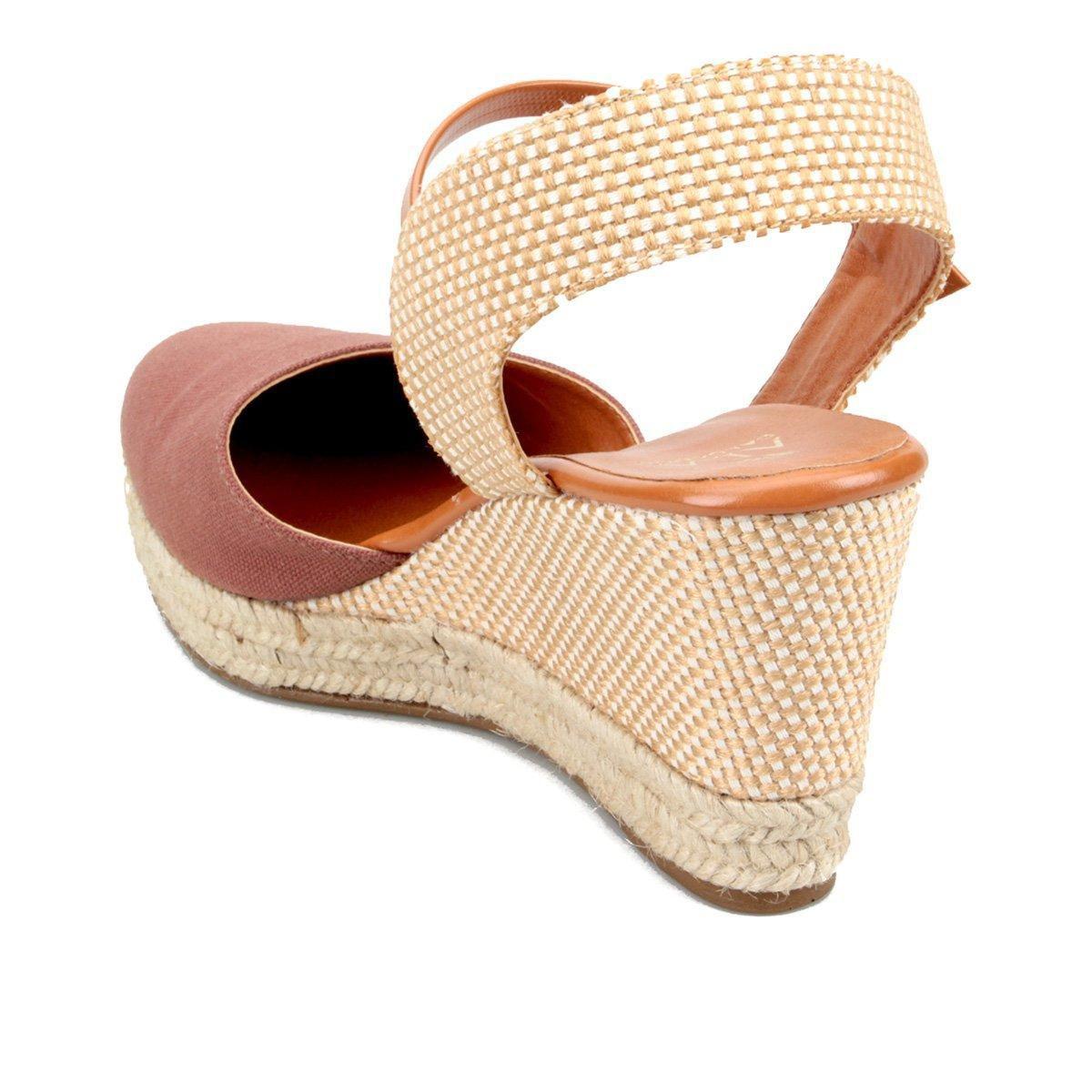 sandália espadrille anabela ala com trama feminina