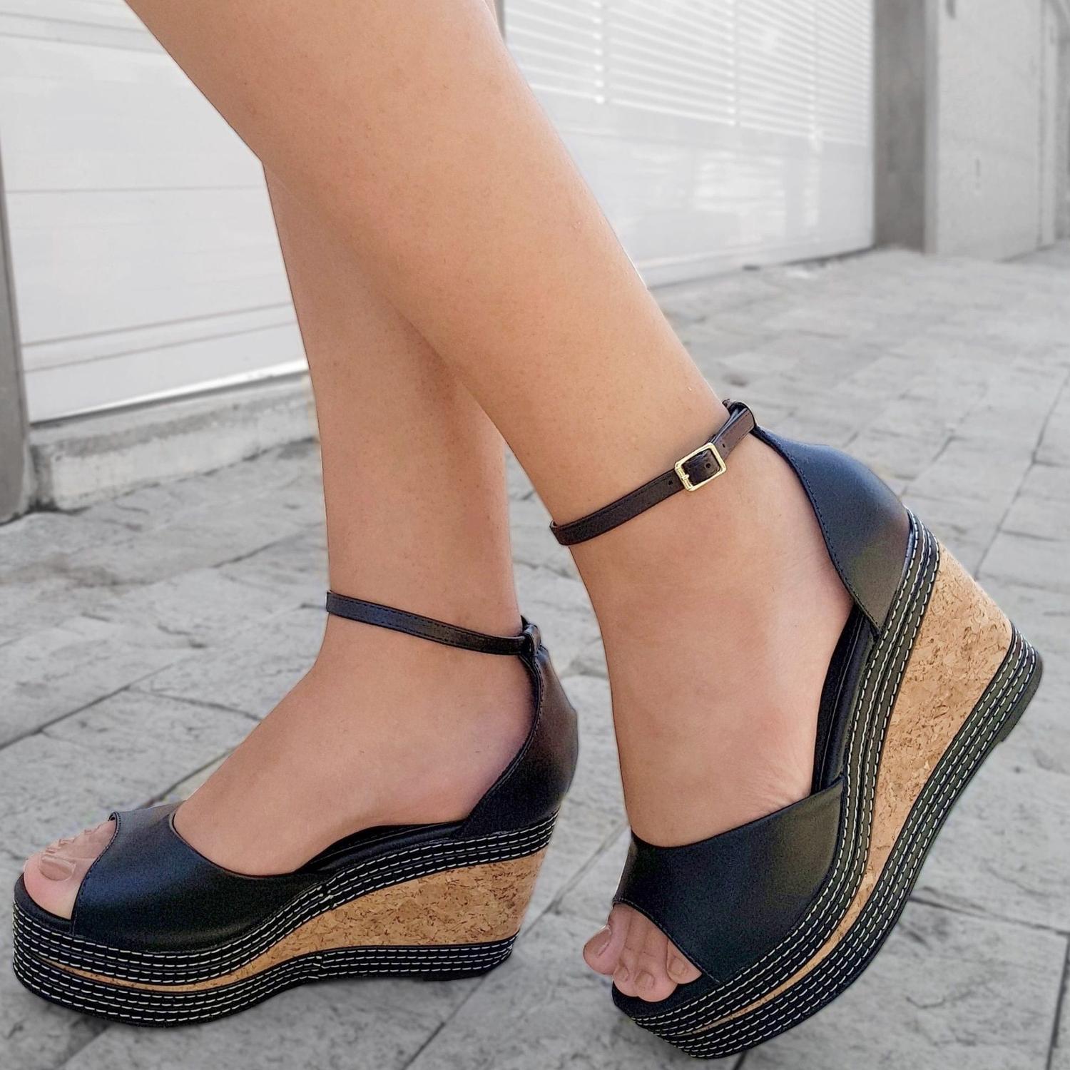 Sandália Anabela Sapato Numero 33 Sapatos Tenis Plataforma Com