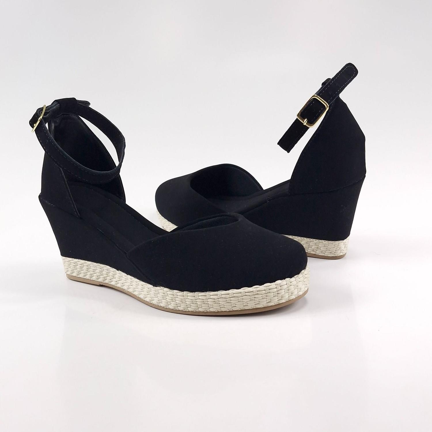 Salto Anabela Sapatos Femininos Plataforma Anabela Fechado Sapato