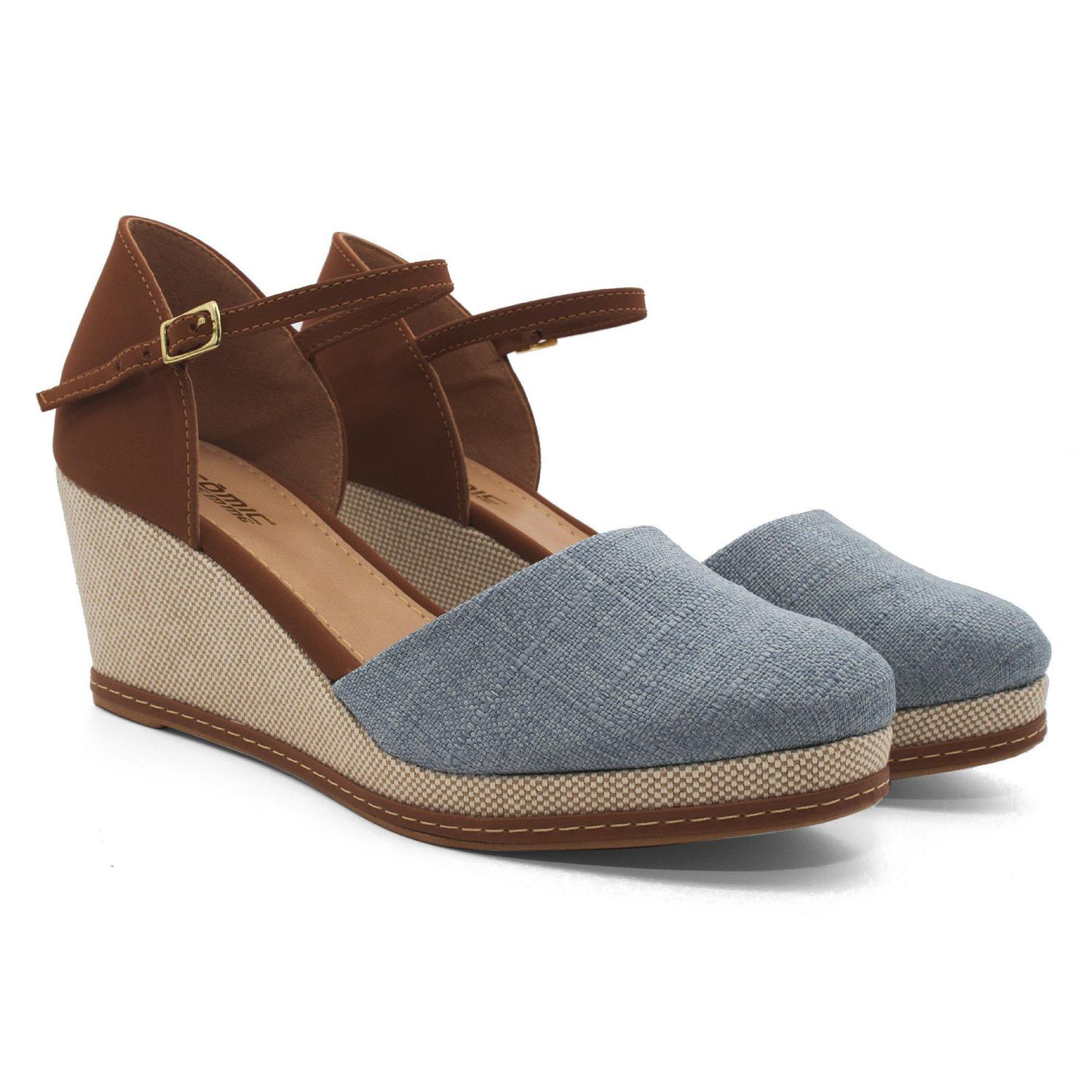 Sandália Feminina Espadrille Anabela Rolha Jeans - Vine Jade - Espadrilles  - Magazine Luiza