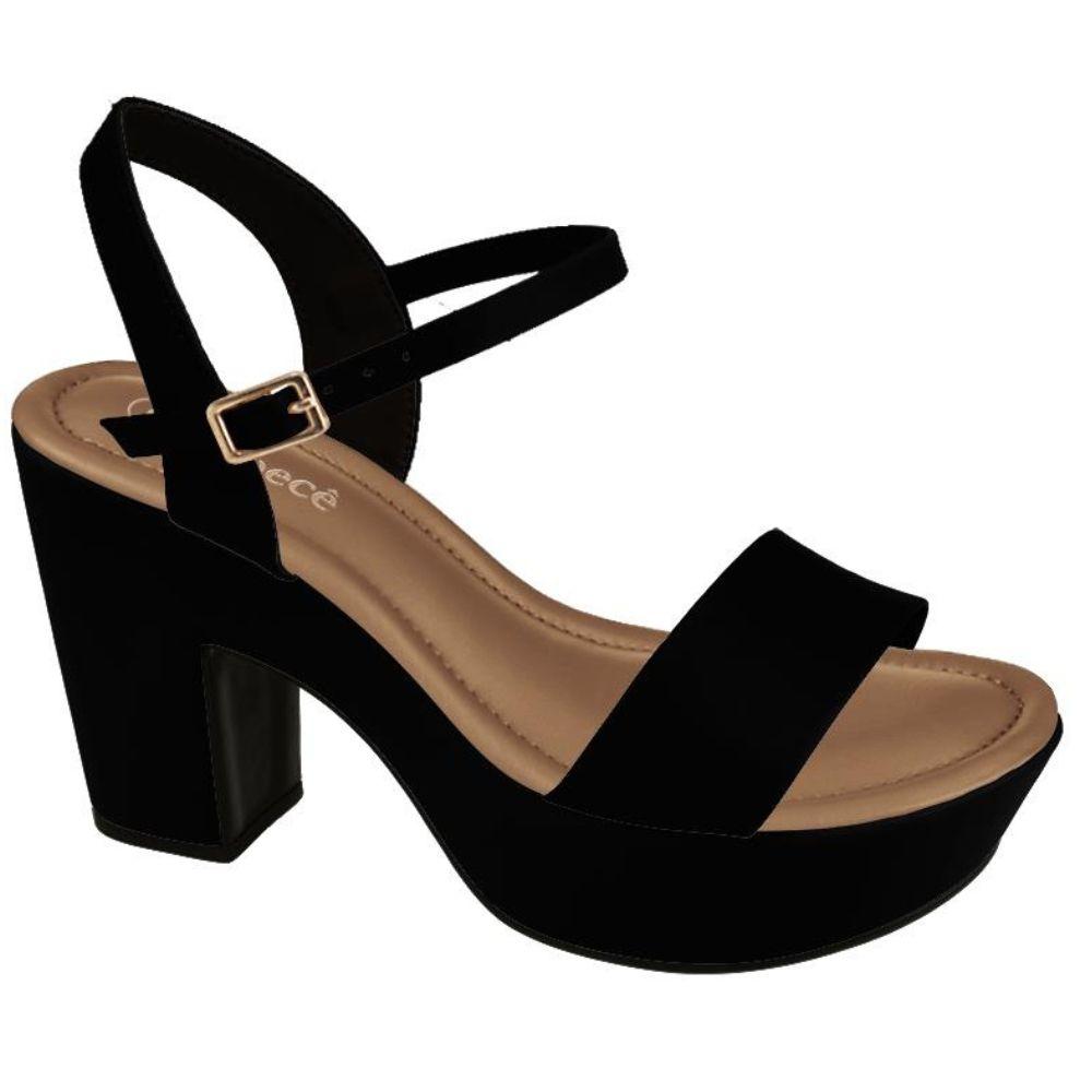 Bebec Feminina Sandalia Meia Pata Salto Grosso Bebece Sandália