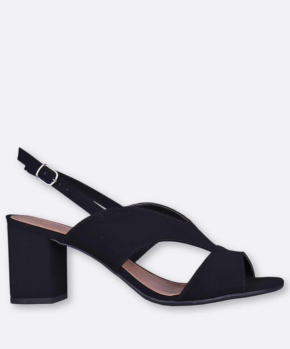 sandália feminina nobuck salto grosso renata mello