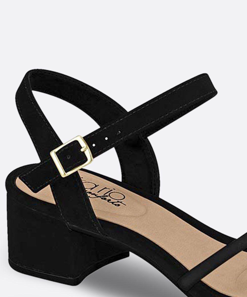 sandália feminina nobuck salto grosso beira rio