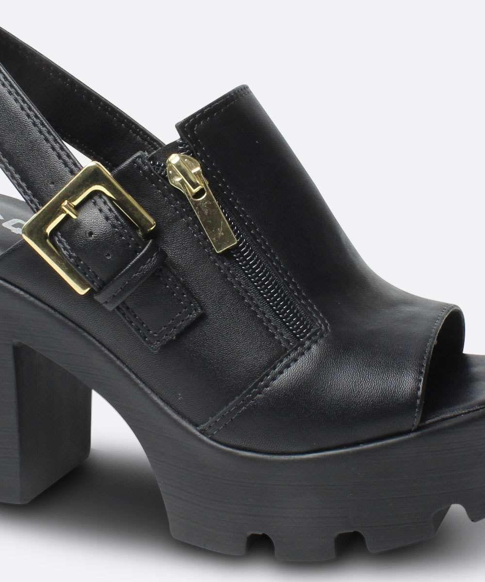 Sandália feminina open boot salto alto tratorado quiz Clearance