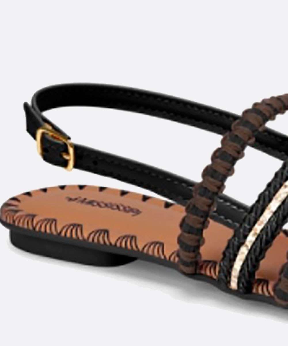Sandália Feminina Rasteira Tiras Bordado Mississipi | Marisa