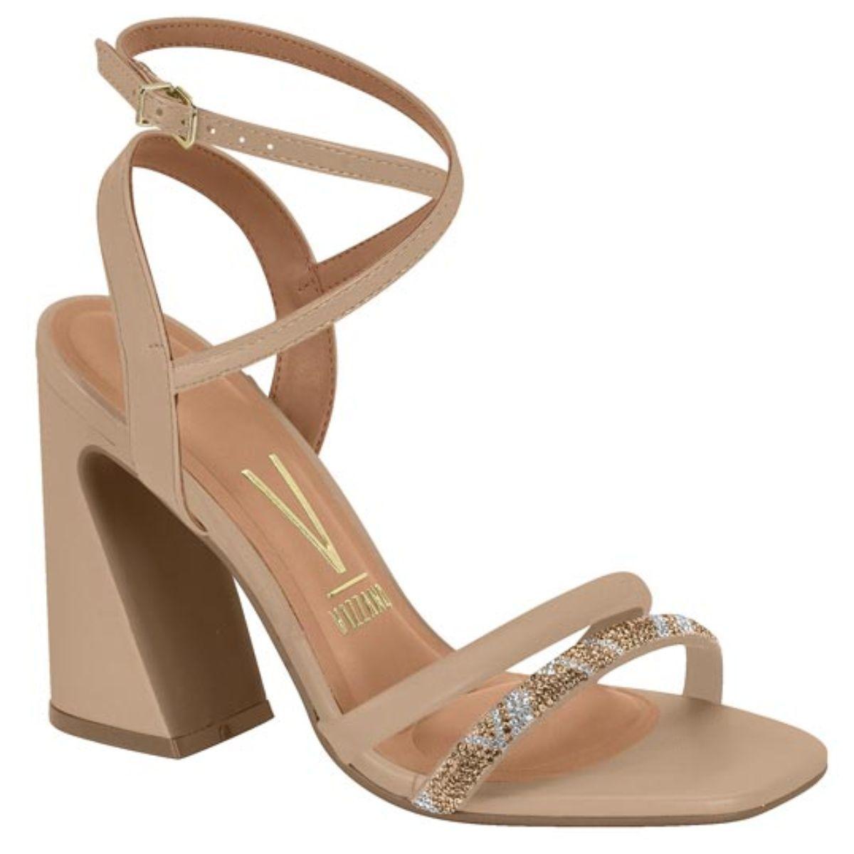 Pata Vizzano Sandalia Salto Alto Grosso Vizzano Sandalia Bege