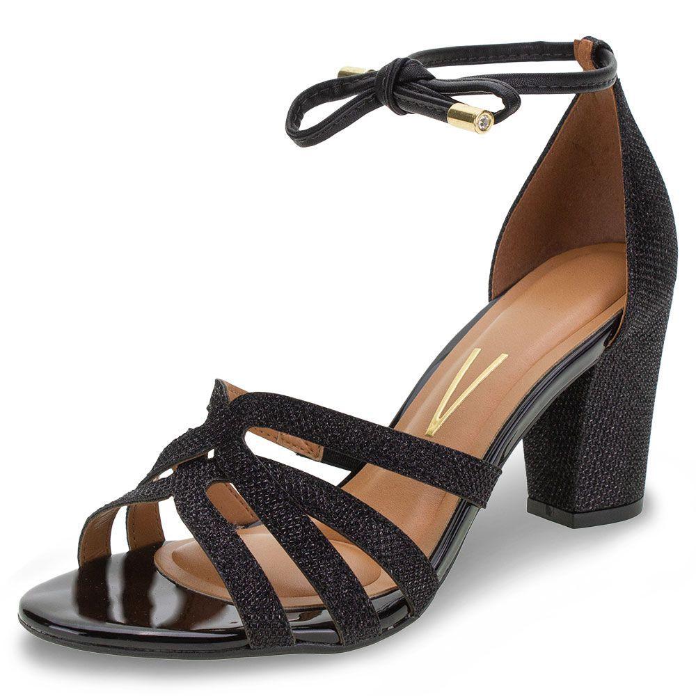 sandália feminina salto alto vizzano