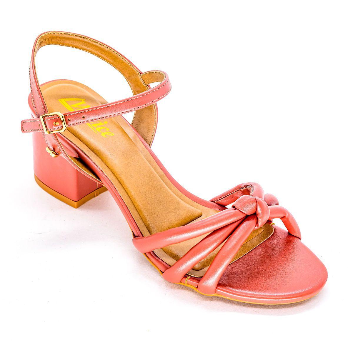 sandalia salto grosso pink