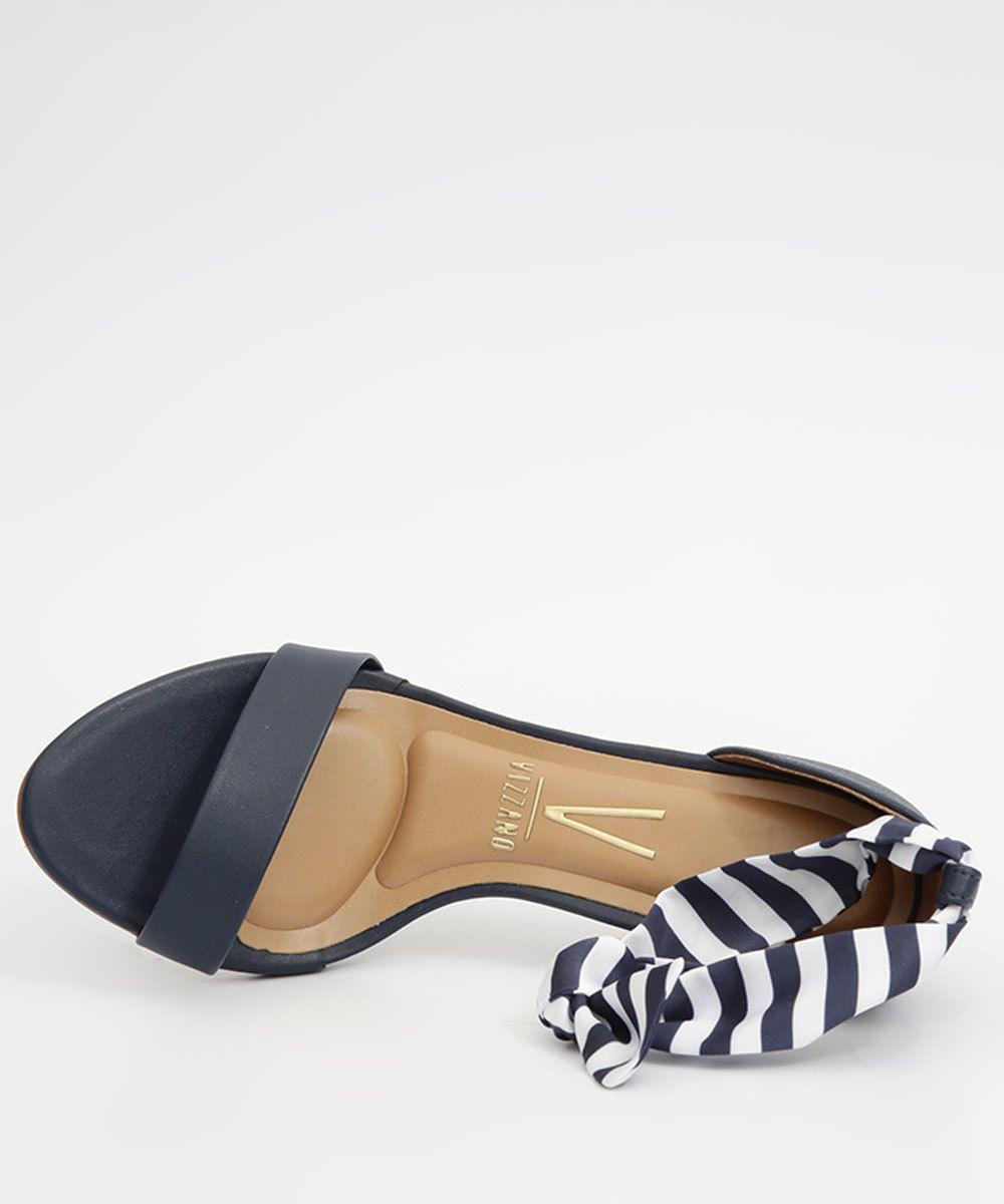 Sandália Flatform Vizzano Sola Listrada Marinho - Passarela