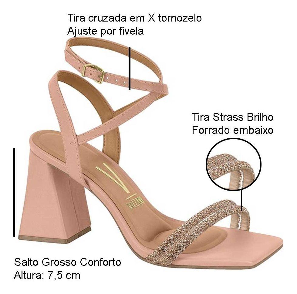 Vizzano Fivela SandÃ¡lia Vizzano Salto Fino Bege Sandália Vizzano