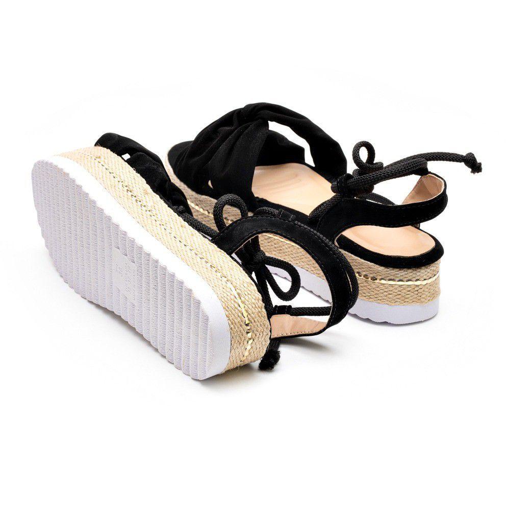 Sandália Flatform Corda Anabela Tratorada Preta - Bello Sapatilhas -  Sandália Feminina - Magazine Luiza