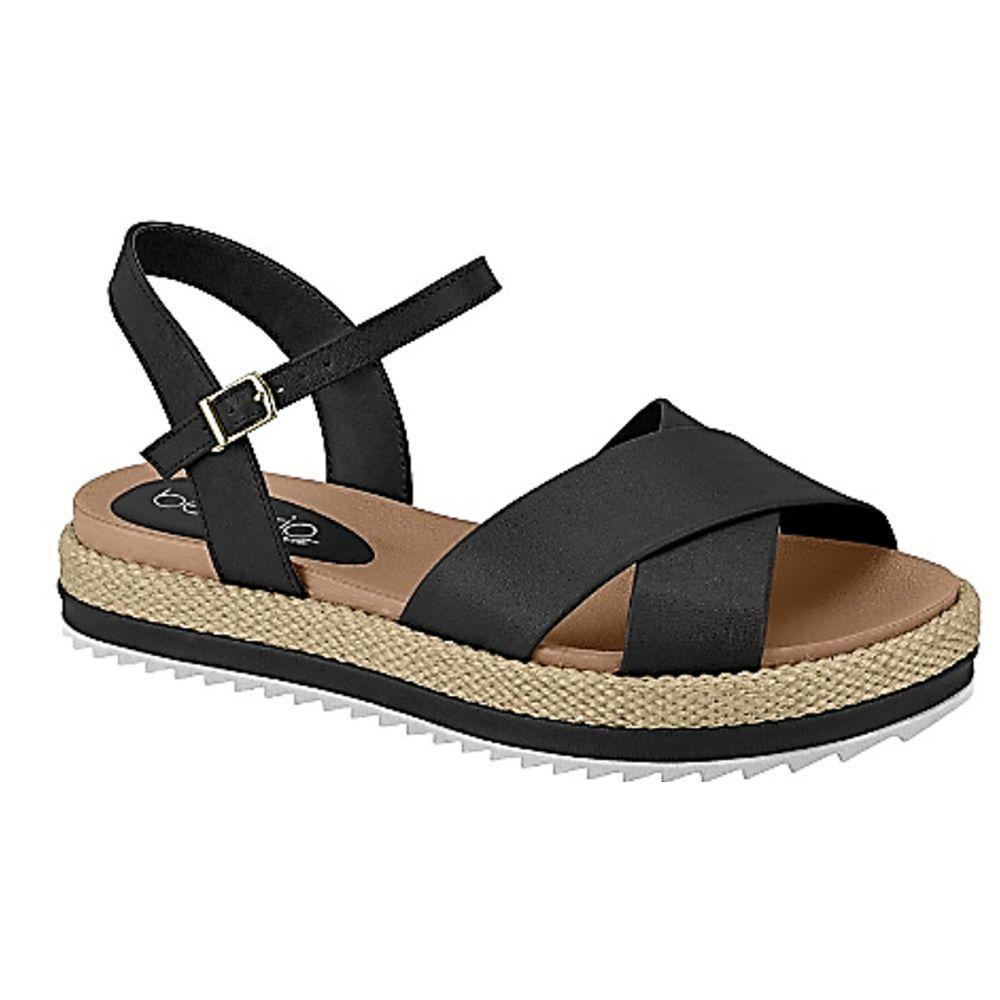 sandalia flatform corda preta