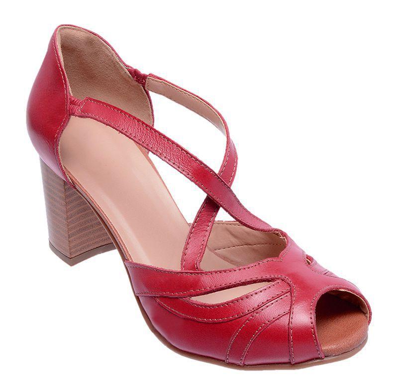peep toe vermelho