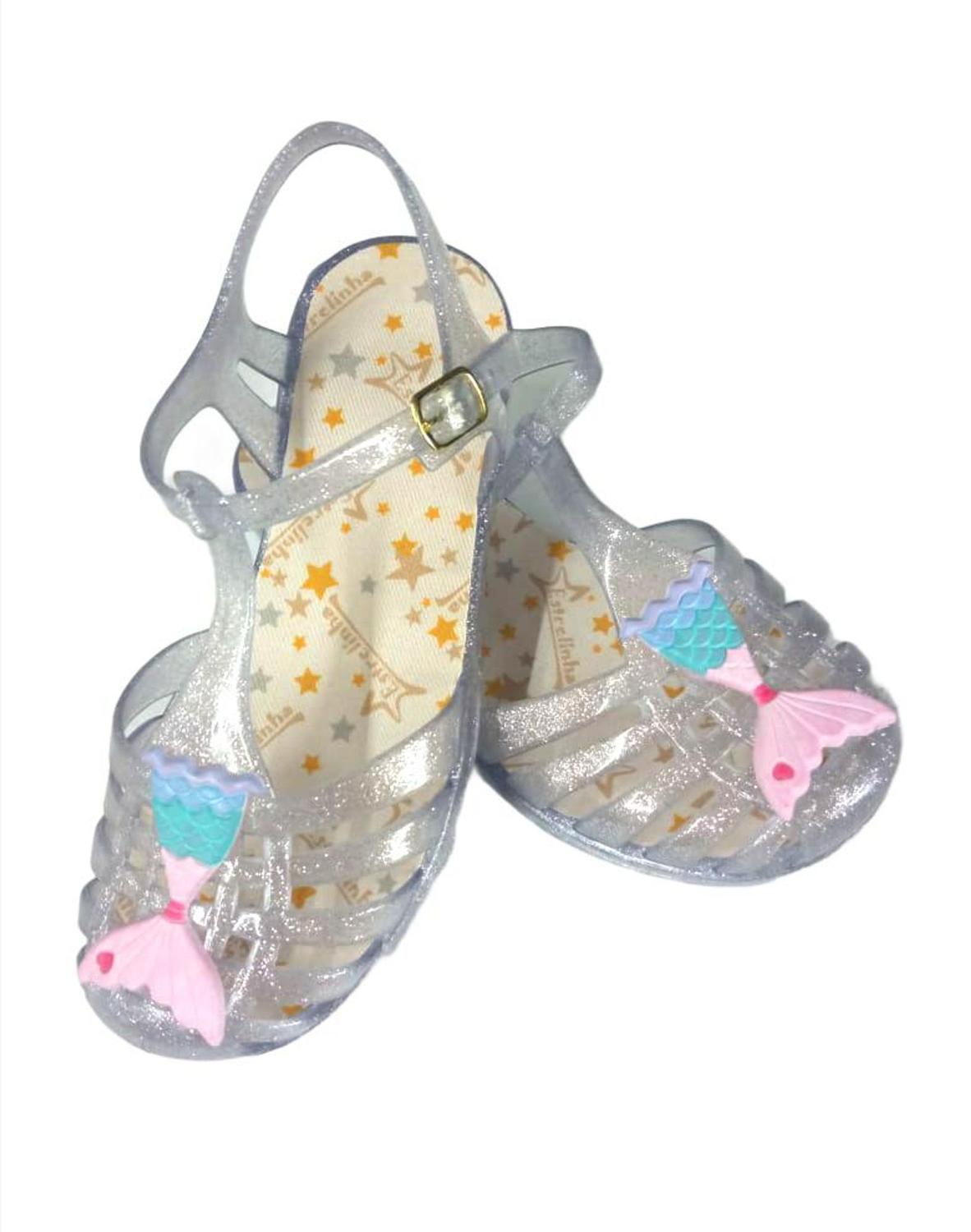 sandalia infantil estrelinha menina sereia cristal prata 27-28 - Sandália  Infantil - Magazine Luiza