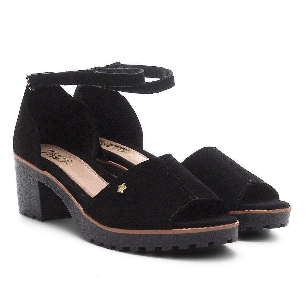 sandália pulseira salto grosso baixo