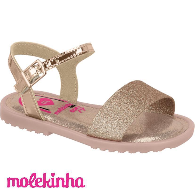 Sandália Infantil Menina Rasteira Molekinha Glitter - Rasteirinha Infantil  - Magazine Luiza
