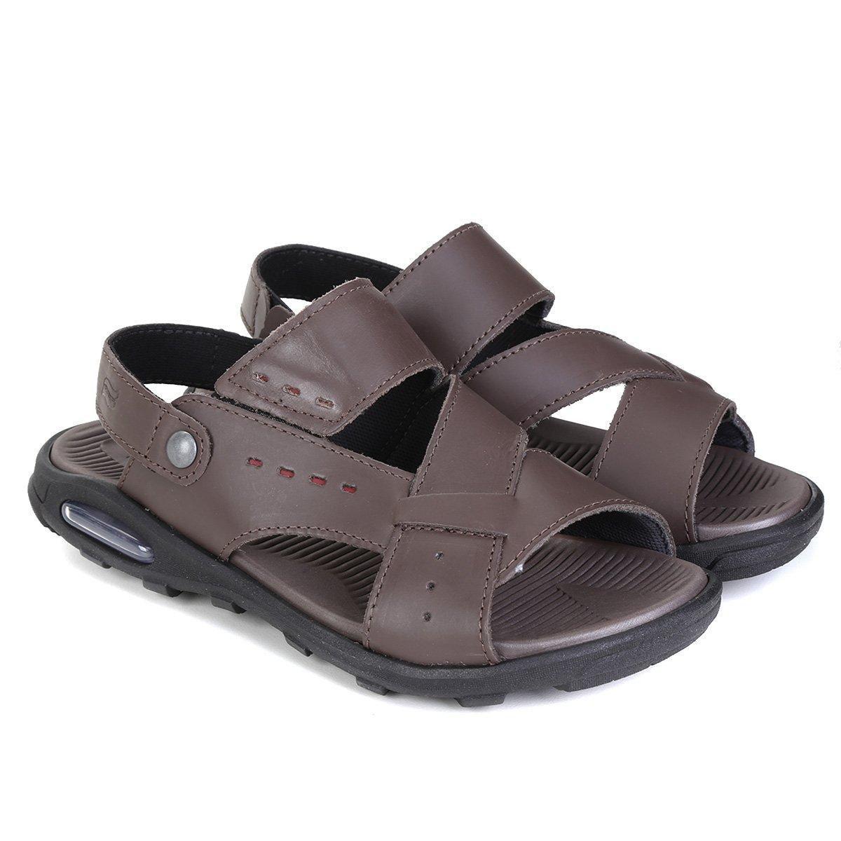 sandália couro itapuã velcro wave masculina