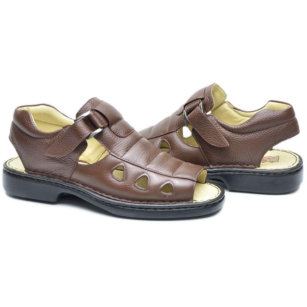 Sandália Masculina Ortopédica Couro - CLA-CLE - Sandália Masculina -  Magazine Luiza