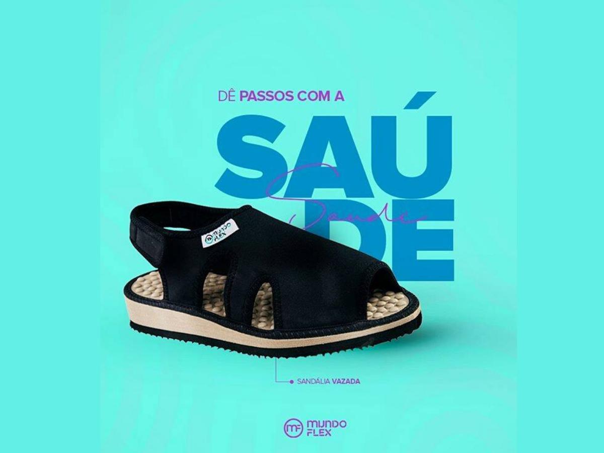 sandália anabela ortopédica massageadora