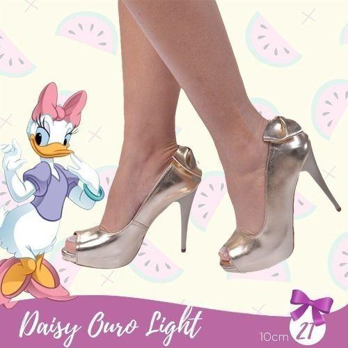 peep toe dourado meia pata