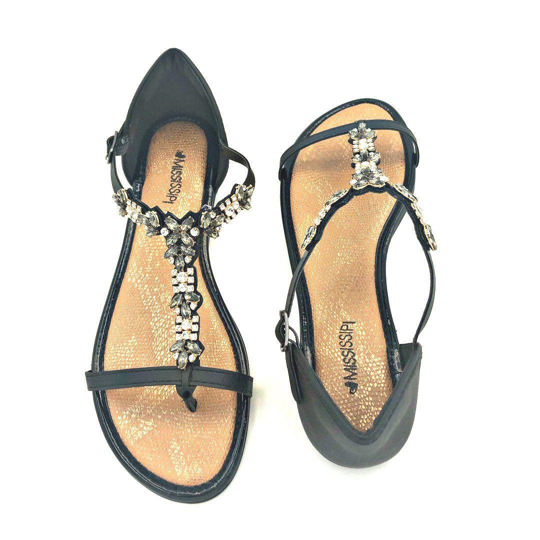 Sandália Feminina Macia Tiras Fechada Atrás Mississipi X8513 - Sapattu Mania