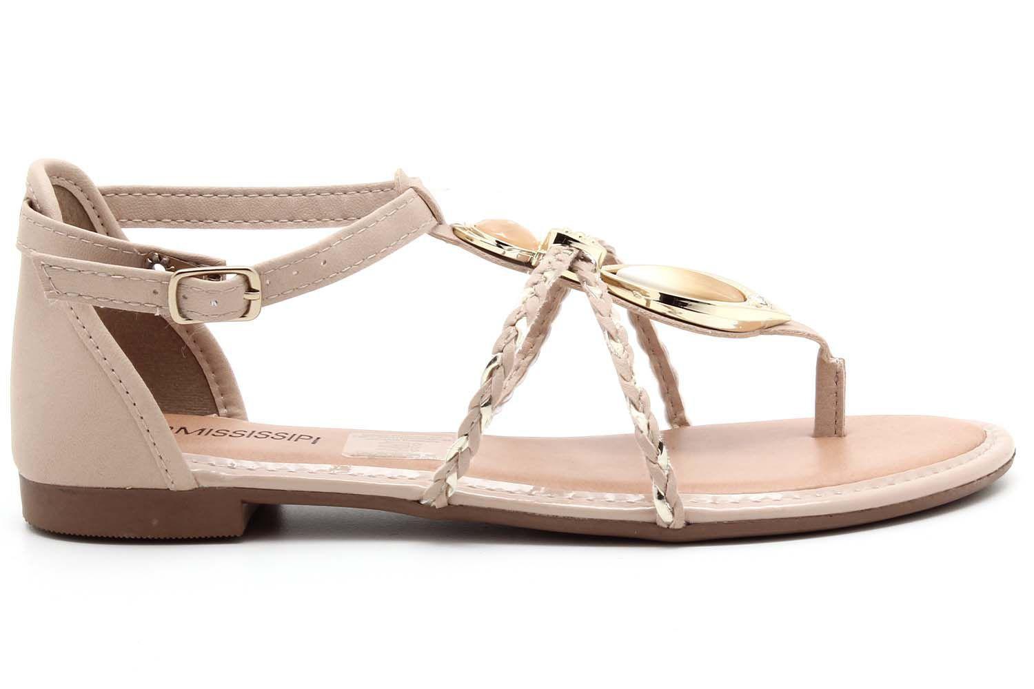 Sandália Mississipi Rasteira Beler Pedraria Feminina Q3172 - Rasteirinha  Feminina - Magazine Luiza