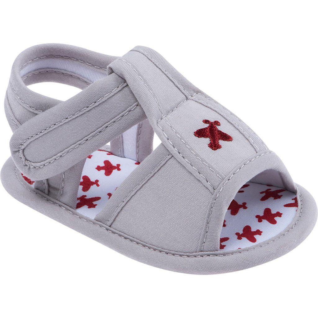 Sandália Pimpolho Menino Tecido - Cinza/Vermelho - Sandália para Bebês -  Magazine Luiza