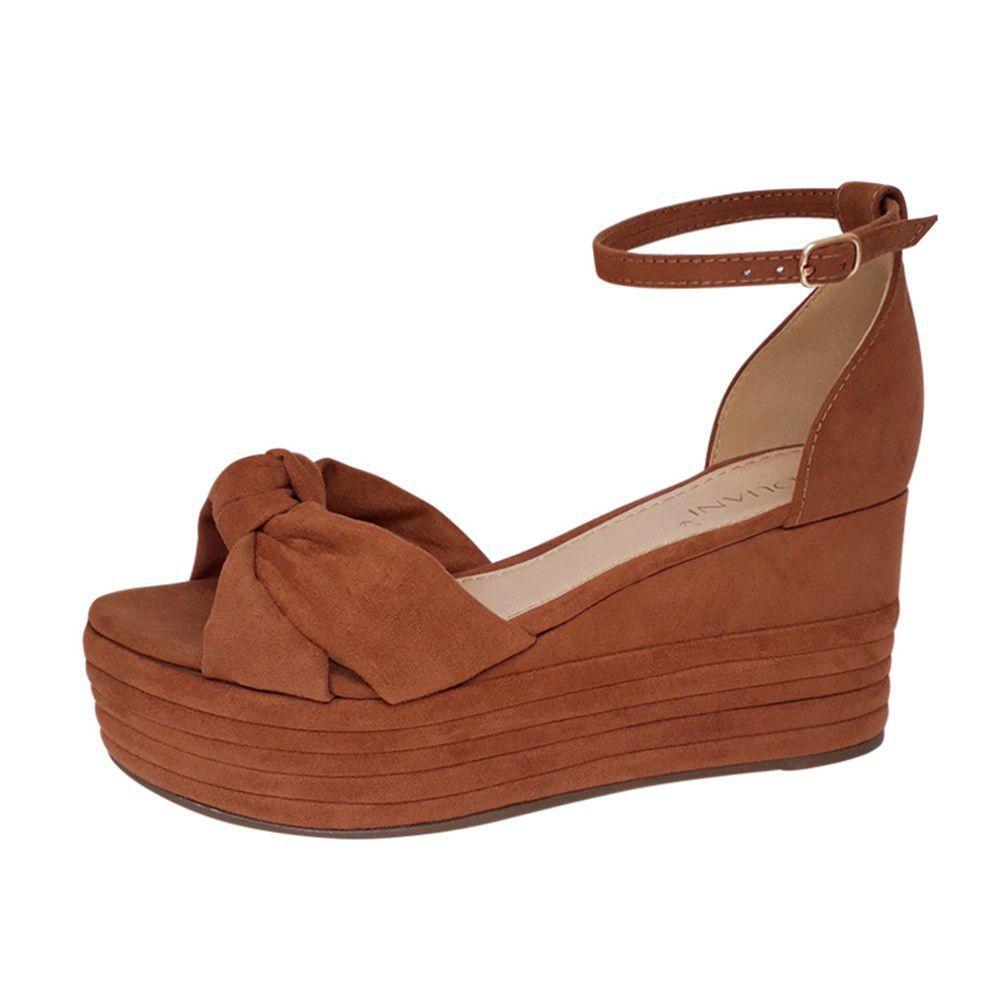 Sandalia Plataforma Anabela Caramelo Amarrar Na Perna - Duani - Sandália  Feminina - Magazine Luiza