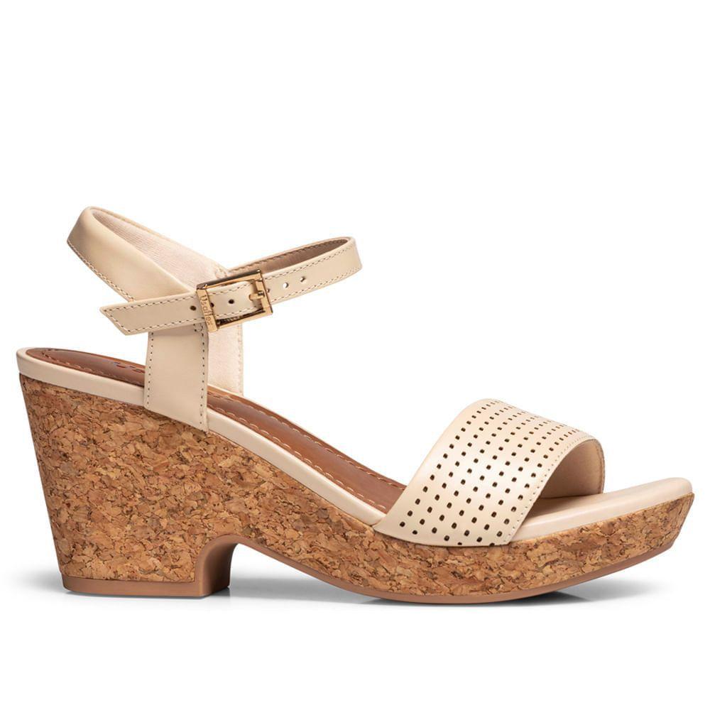 Sandália Plataforma Em Couro Vanilla Com Cortiça - Usaflex - Sandália  Feminina - Magazine Luiza