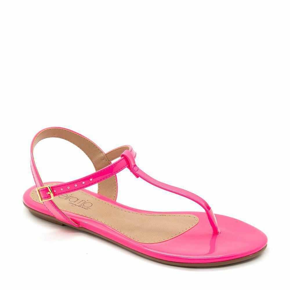 sandalia rasteirinha neon