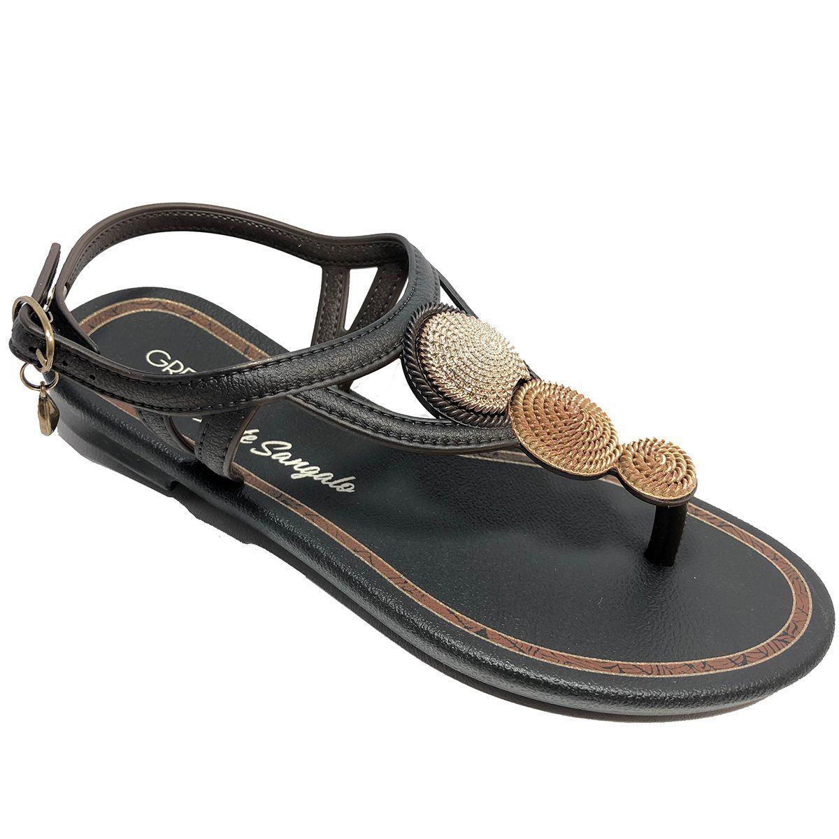 sandalia grendha preta