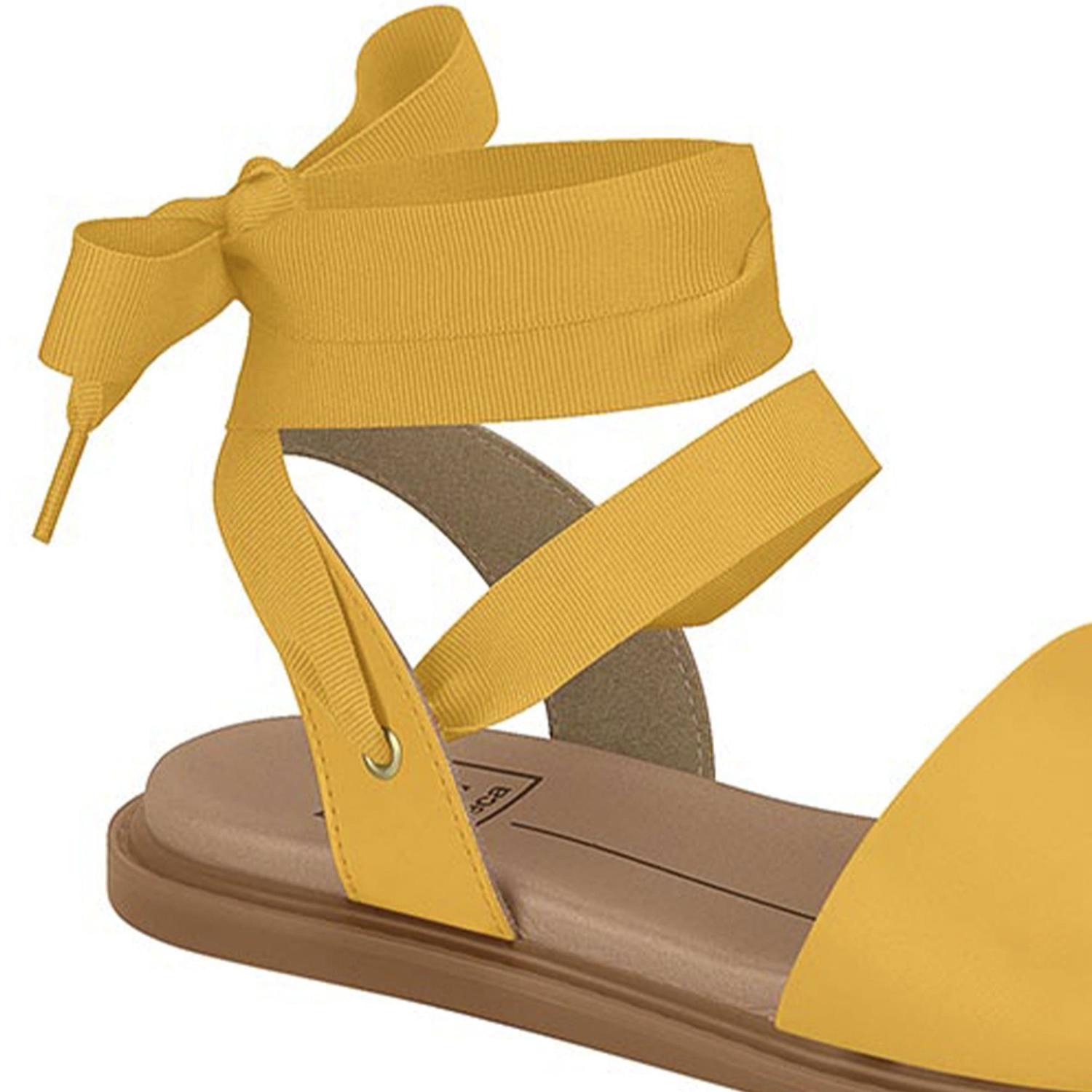 Sandália Rasteira Moleca Feminina Amarração Amarela - Sandália Feminina -  Magazine Luiza