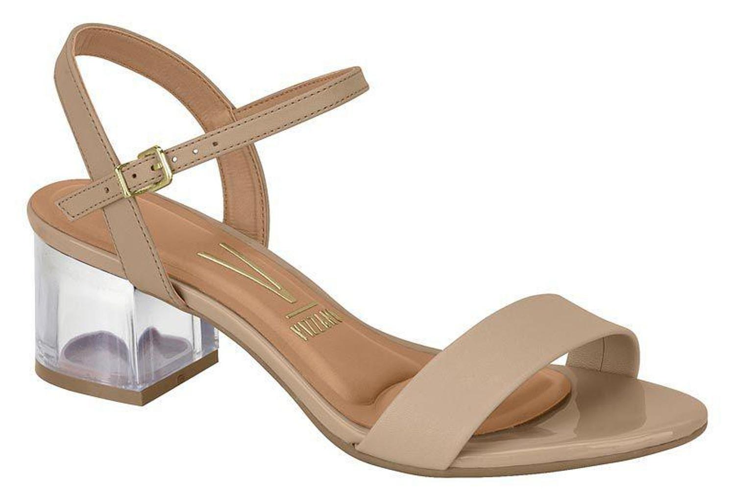 Sandalia Salto Baixo Acrilico Vizzano Salto Grosso Tiras Clear Heels  Transparente - 6442.100 - Outros Moda e Acessórios - Magazine Luiza