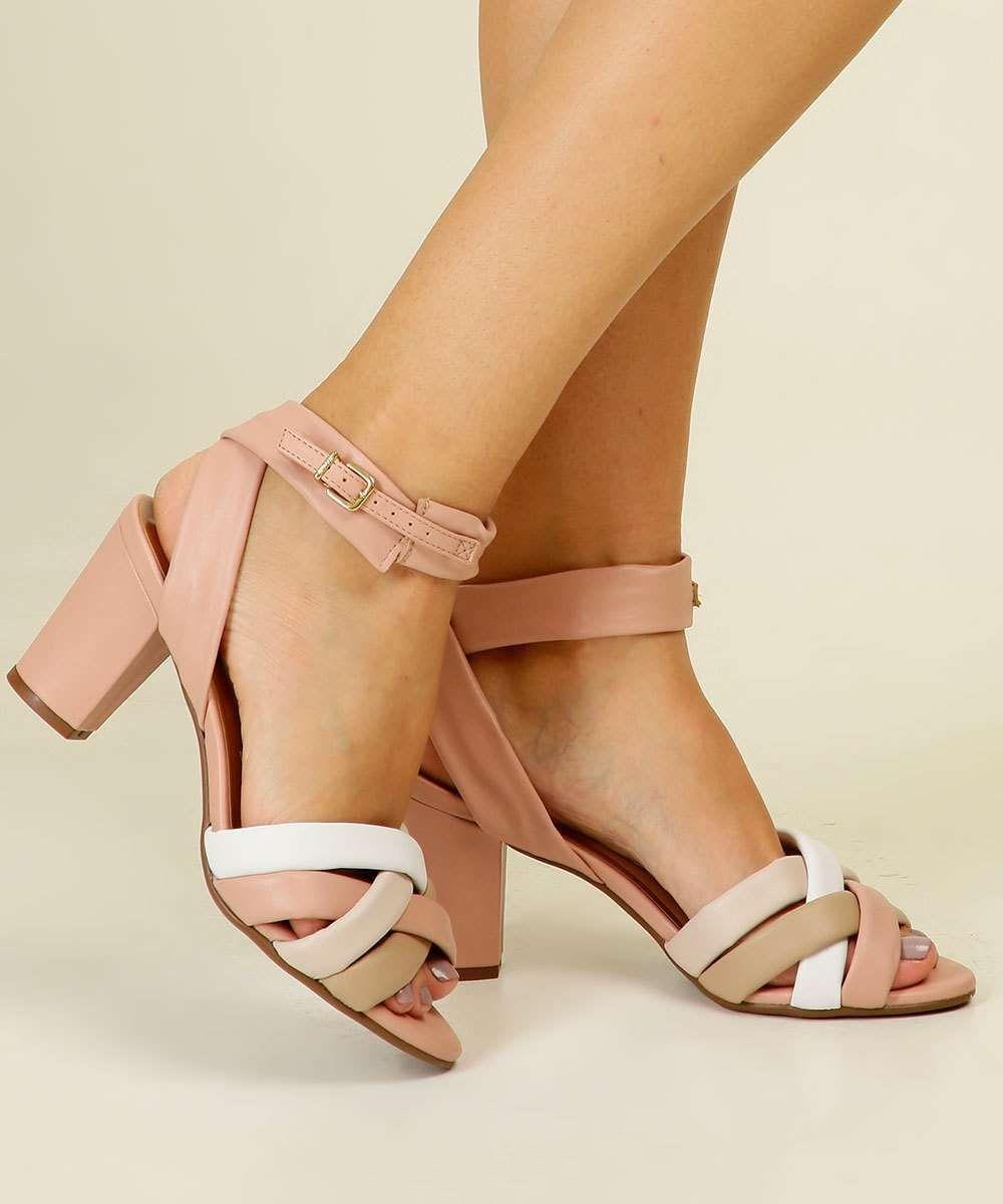 Sandália Salto Grosso Feminina Tiras Transpassada Vizzano - Sandália  Feminina - Magazine Luiza