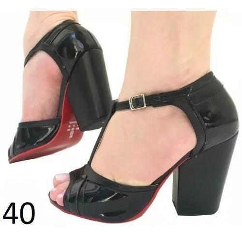 sandalia salto baixo numero 40
