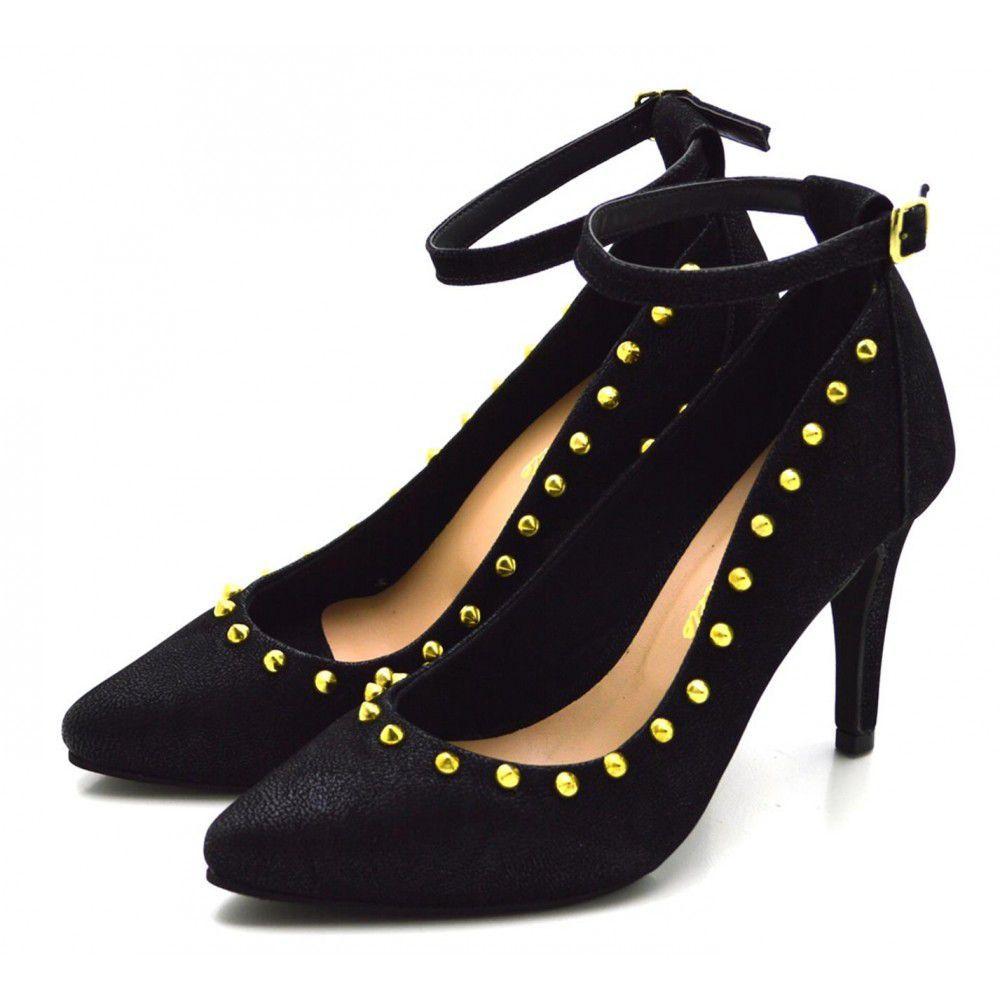 sandalia scarpin preta