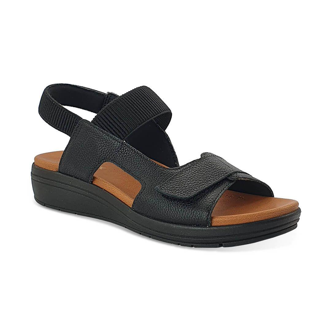 Sandália Usaflex Couro Texturizado Vermelho