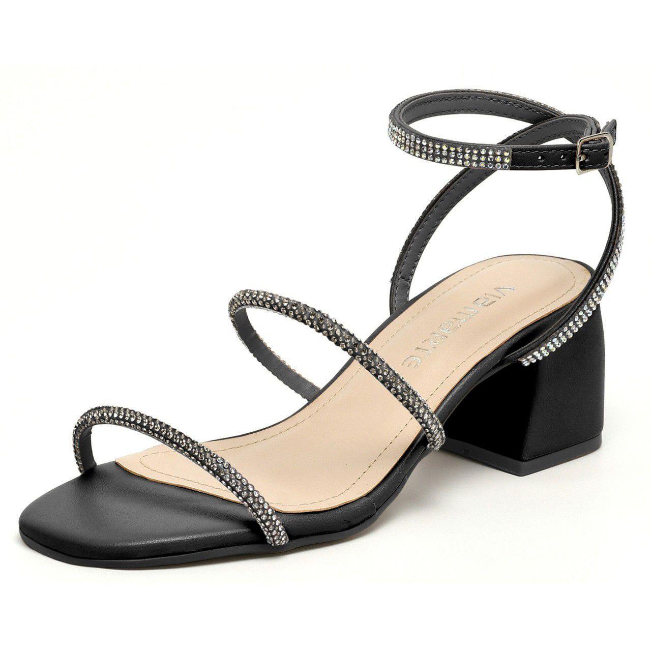 Sandália Via Marte Feminina com Strass 20-17707 Preto - Sandália Feminina -  Magazine Luiza