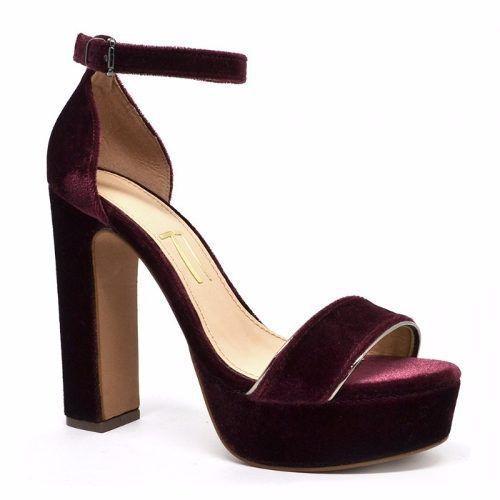 sandalia salto grosso tira fina