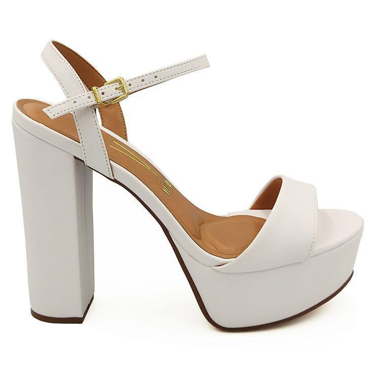 Salto Grosso Tenis Vizzano Branco Salto Sandália Salto Grosso