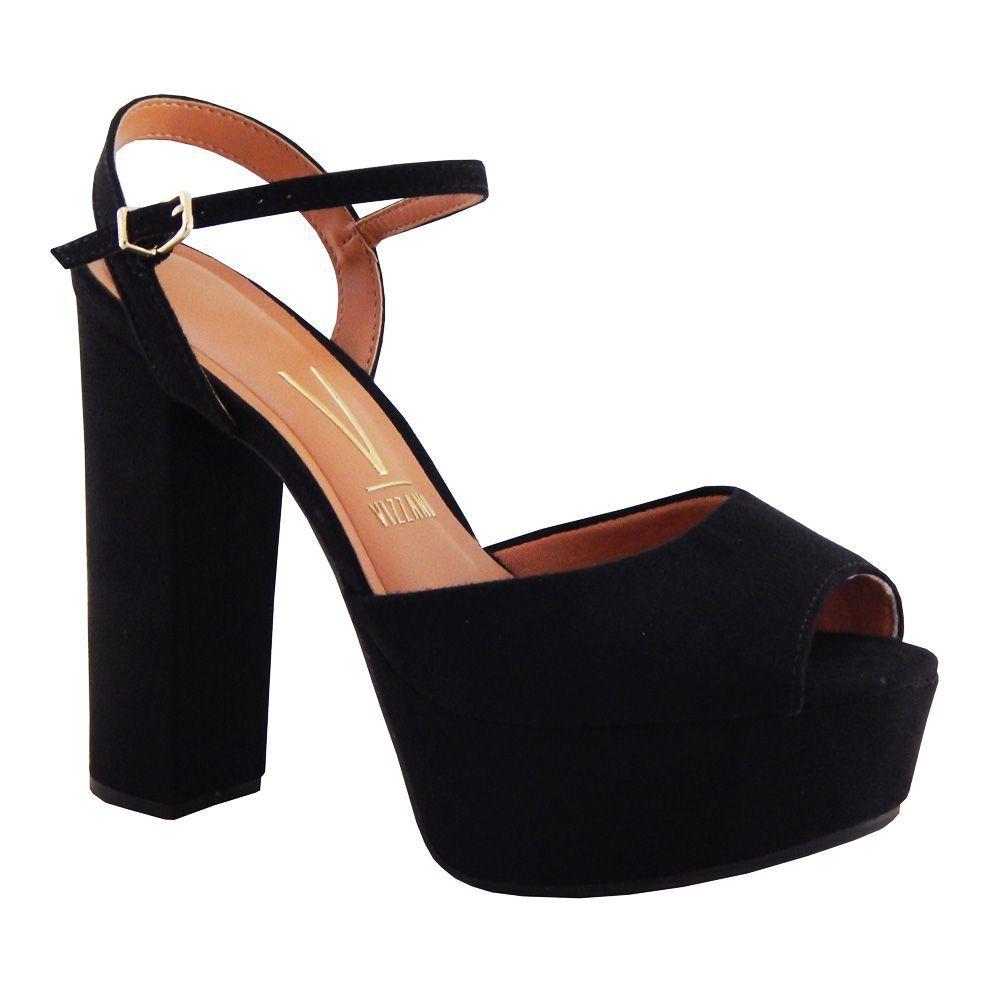 Sandalia Vizzano Nova Comfy Trend Salto Alto Camurca Preto 6282.400 -  Sandália Feminina - Magazine Luiza