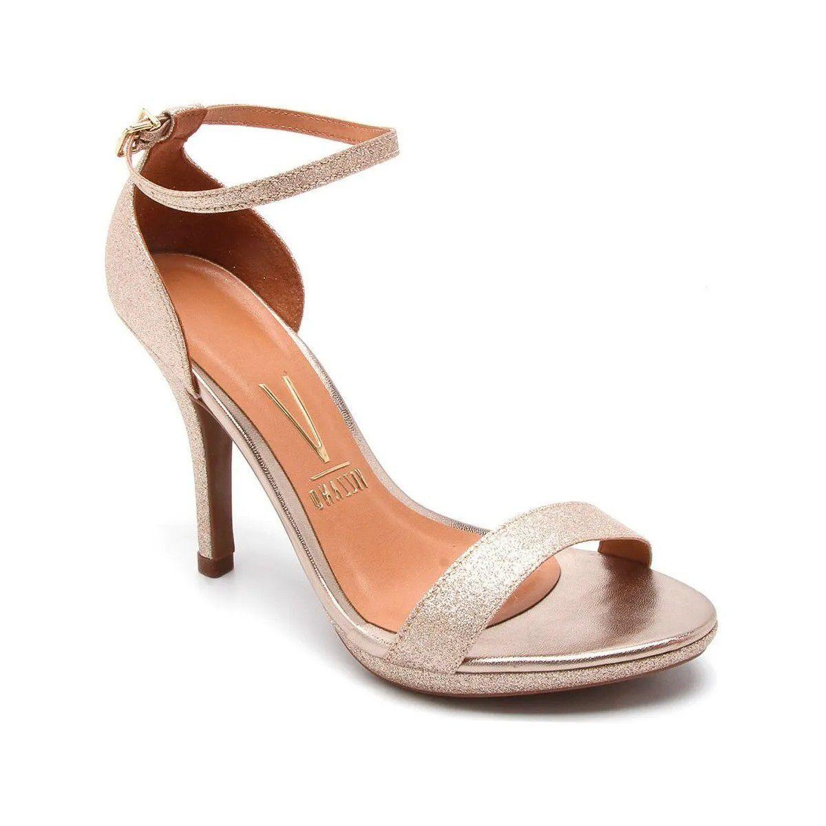sandalia vizzano prata com glitter